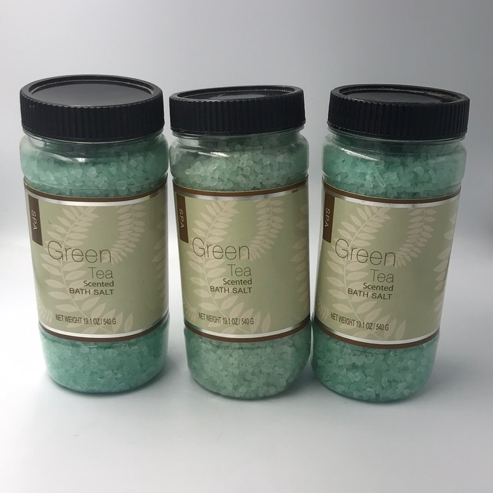 Lot of 3 Green Tea Scented Bath Salts.